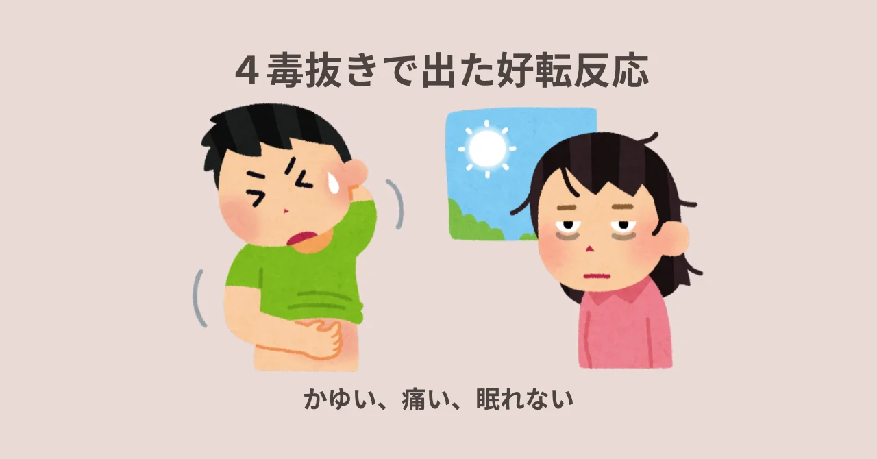 ４毒抜きで出た好転反応｜かゆい・痛い・眠れない日々を乗り越えた話